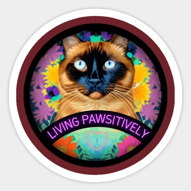 Living Pawsitively Sticker by Pete the Cat Guy